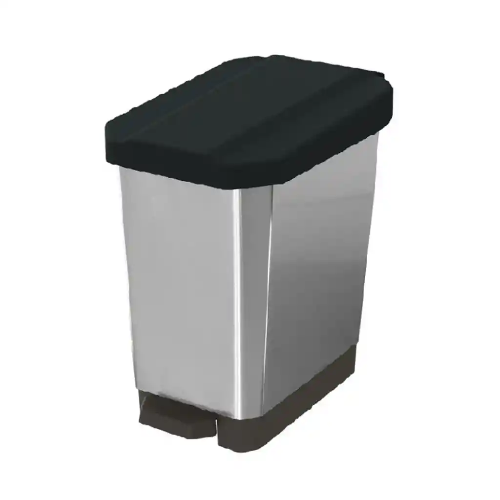 Papelera Pedal 5l Estrabins 4-1048168 -negro Metalizado