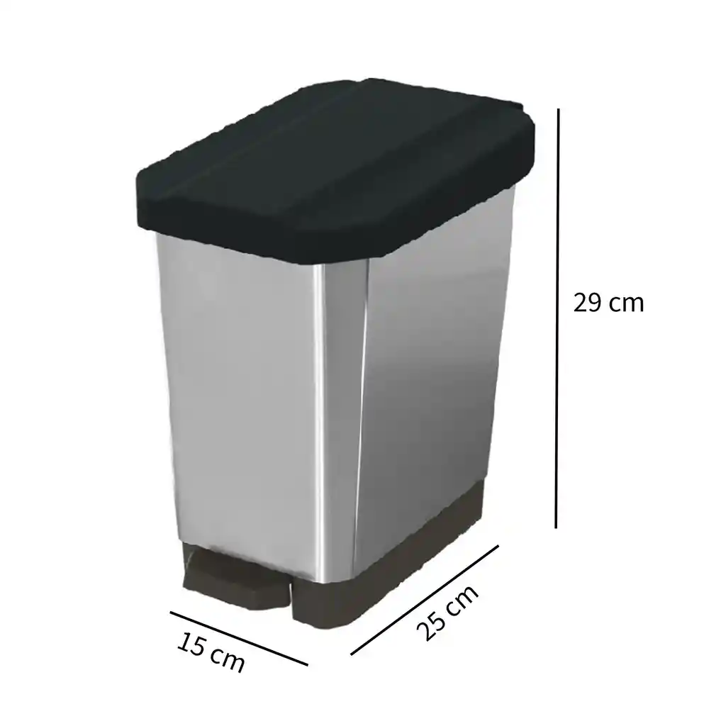 Papelera Pedal 5l Estrabins 4-1048168 -negro Metalizado