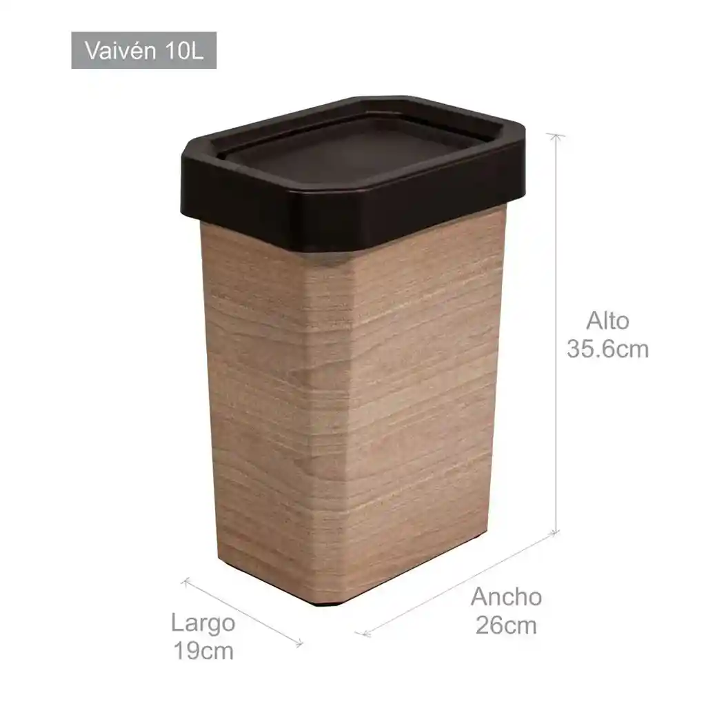Papelera Vaivén 10l Estrabins 4-1046633 -café