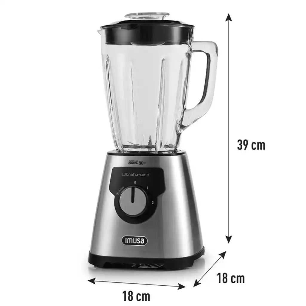 Licuadora Ultraforce 1000w Vidrio 2.2l 5861035551 -acero