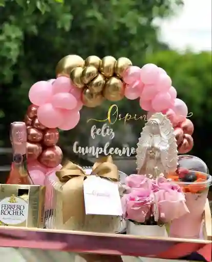 Virgencita-vino Rosado-regalos-sorpresas-cumpleaños-amor Y Amistad-aniversario-regalos-dia De La Madre-dia De La Mujer, Dia De La Novia