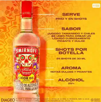 Vodka Smirnoff Licor Sabor A Tamarindo Picante (750 Ml)