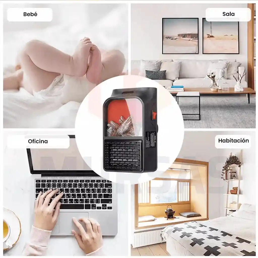Calentador Led Eléctrico Pantalla Con Control Remoto