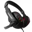 Audifonos Con Cable Diadema Negra Con Roja Komc