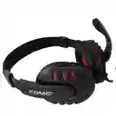 Audifonos Con Cable Diadema Negra Con Roja Komc