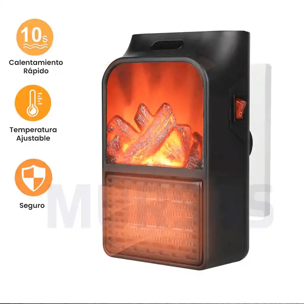 Calefactor Eléctrico Portátil Pantalla Led + Control Remoto