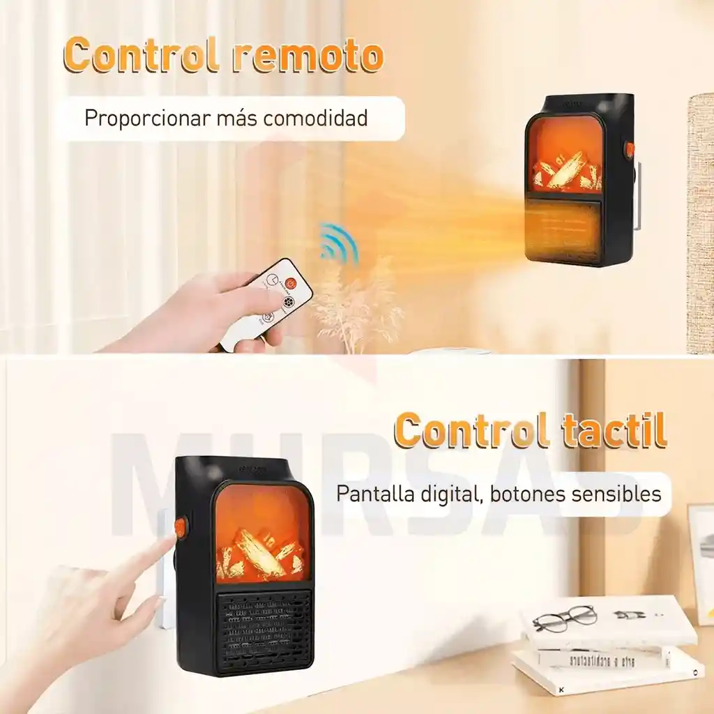 Calefactor Eléctrico Portátil Pantalla Led + Control Remoto