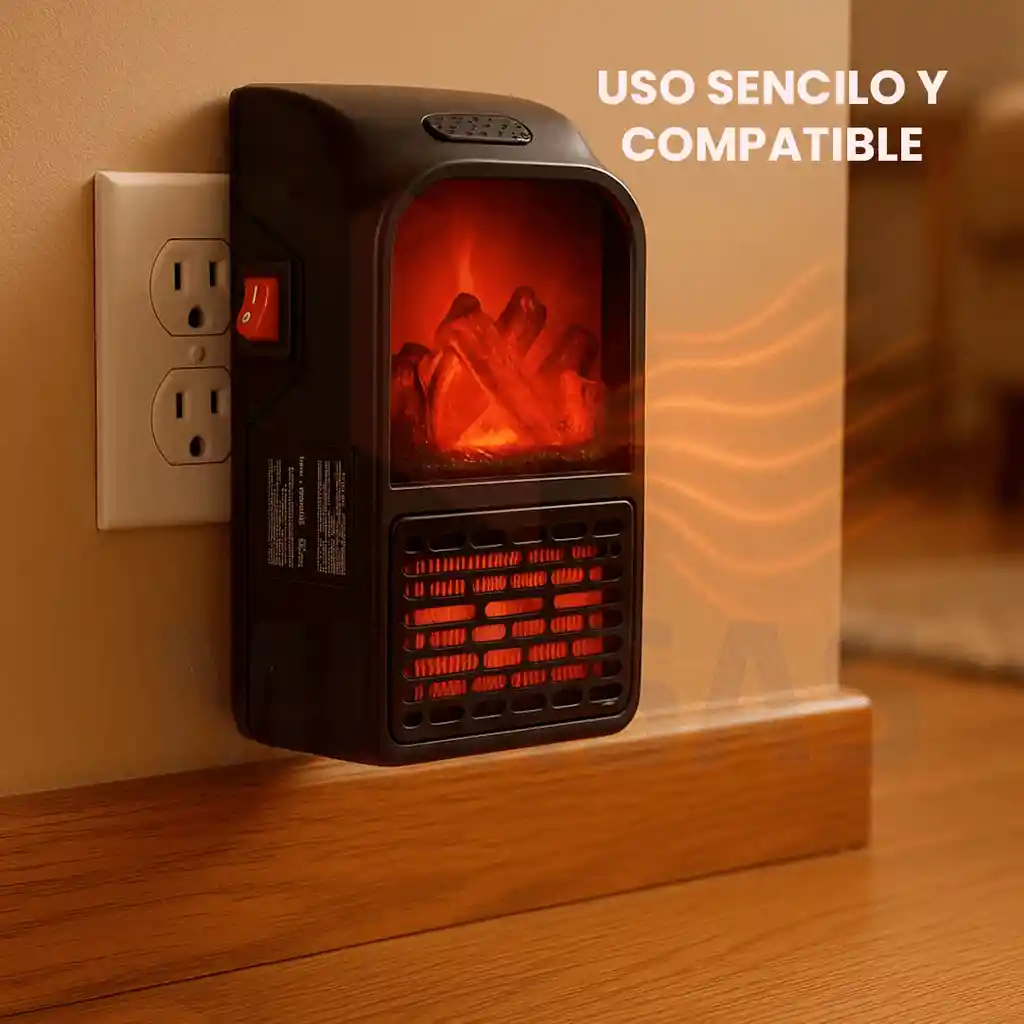 Calefactor Eléctrico Portátil Pantalla Led + Control Remoto