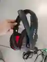 Audifonos Con Cable Diadema Negra Con Roja Komc