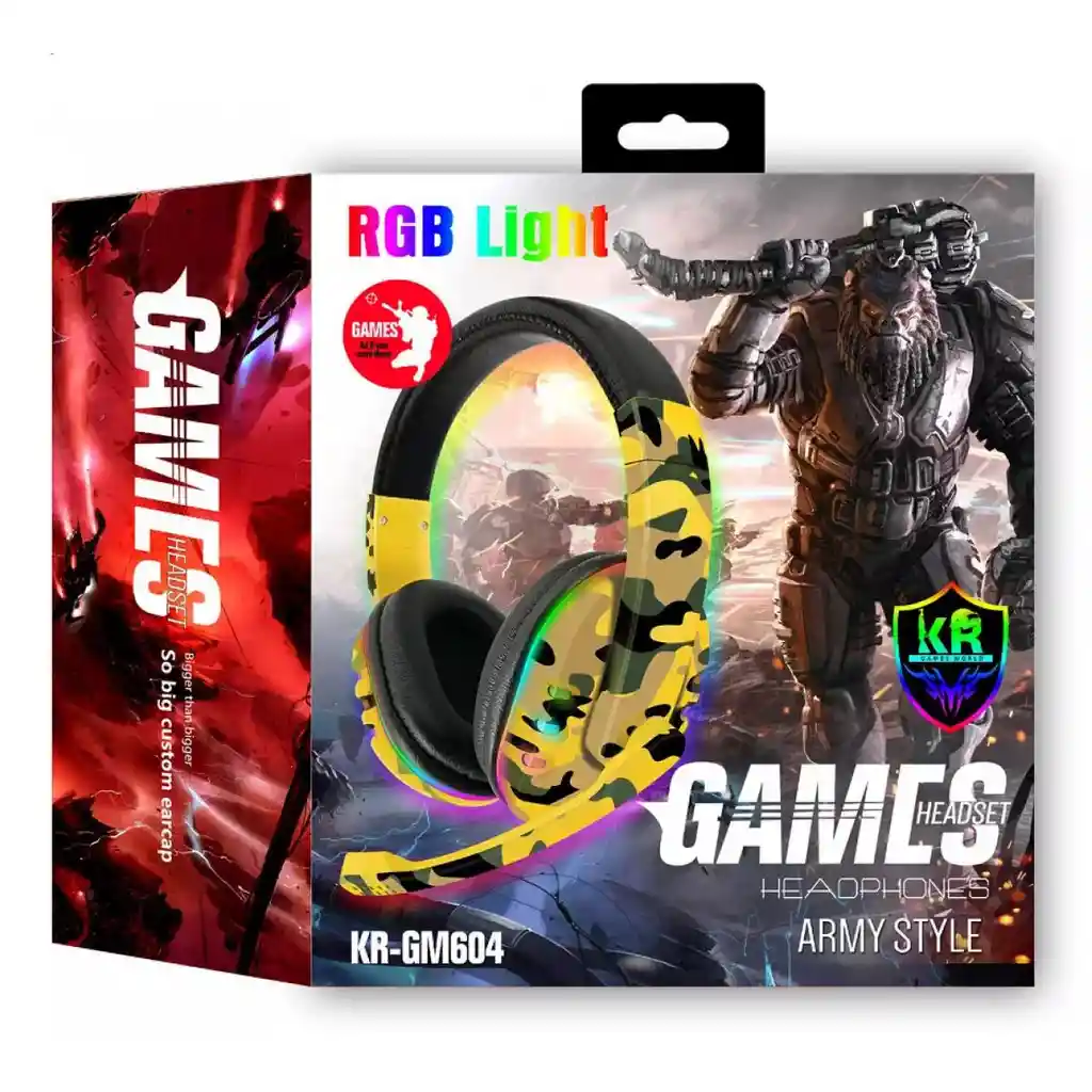 Audifonos Con Cable Diadema Militar Amarilla Games