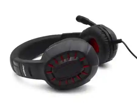 Audifonos Con Cable Diadema Negra Con Roja Komc C