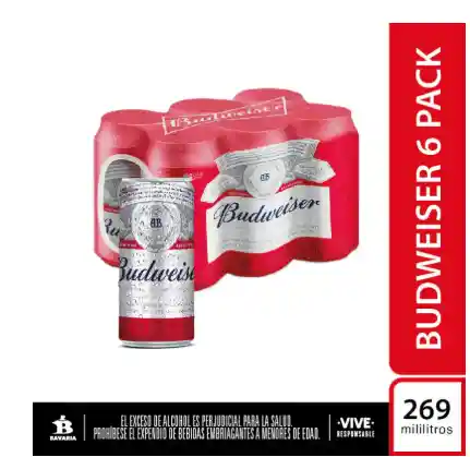 Cerveza Budweiser Lata Sixpack X 269