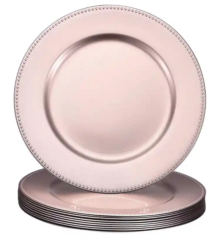 Plato De Carga O Plato Base 33 Cms Oro Rosa