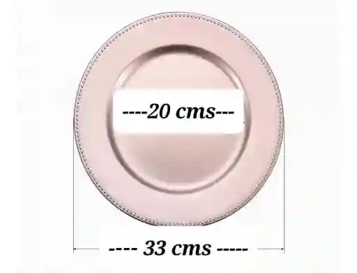Plato De Carga O Plato Base 33 Cms Oro Rosa