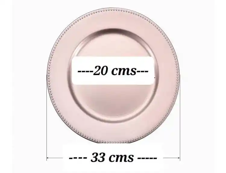 Plato De Carga O Plato Base 33 Cms Oro Rosa