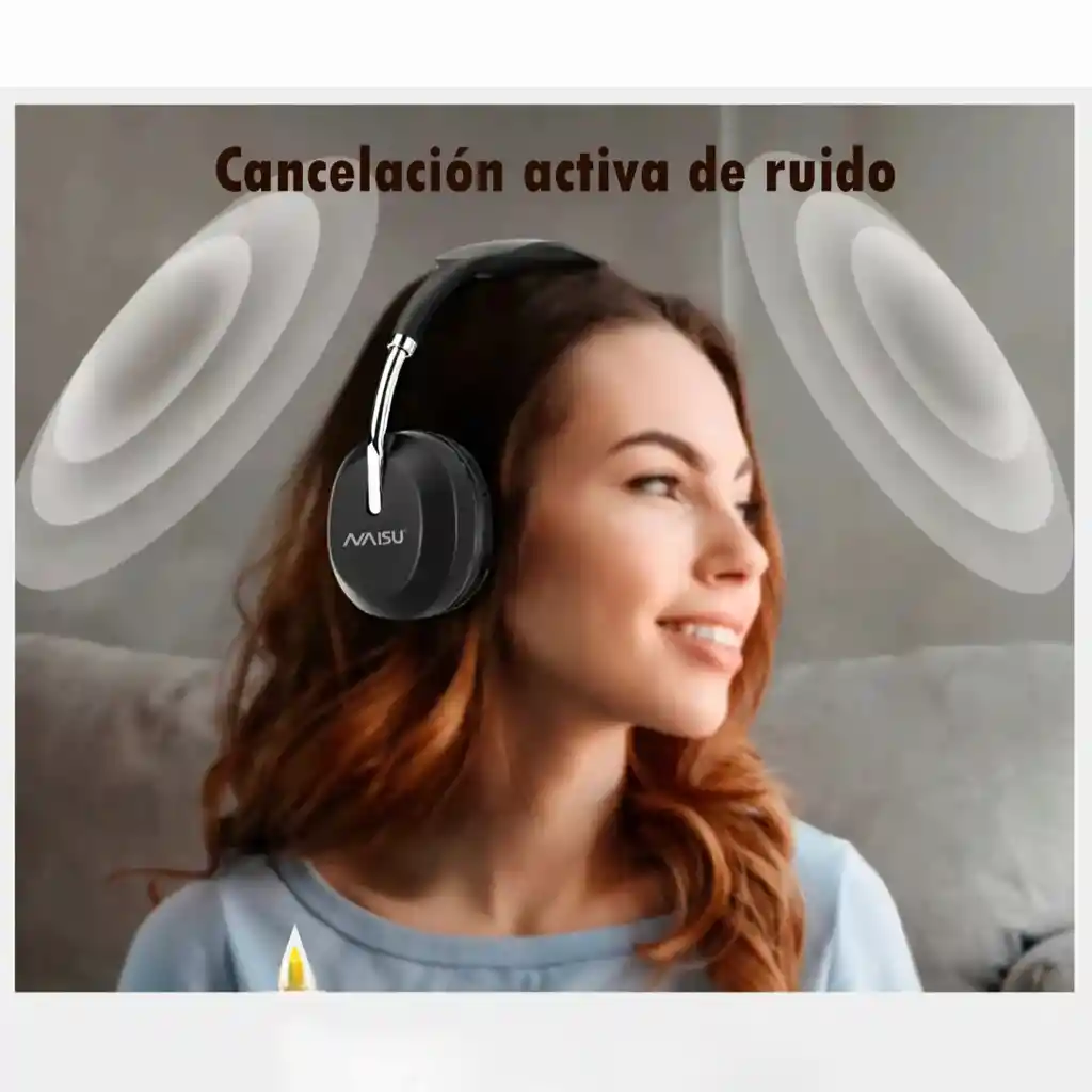 Audífonos Diadema Cancelación Activa De Ruido Anc Naisu anc-08