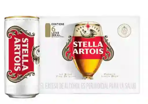 Cerveza Stella Artois Lata X6 Und 269ml