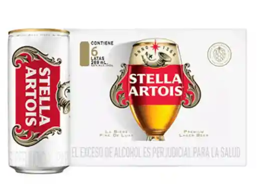 Cerveza Stella Artois Lata X6 Und 269ml
