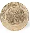 Plato De Carga Dorado Martillado 33 Cms, Platos Base, Plato De Lujo, Plato Elegante