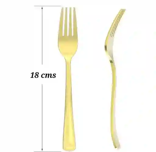 Tenedor Dorado Desechable