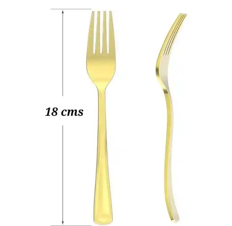 Tenedor Dorado Desechable