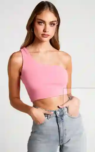 Crop Top Asimetrico Palo Rosa Talla S/m