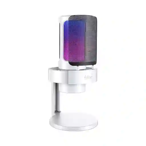 Fifine A8 Micrófono Dinámico Gamer Rgb Color Blanco