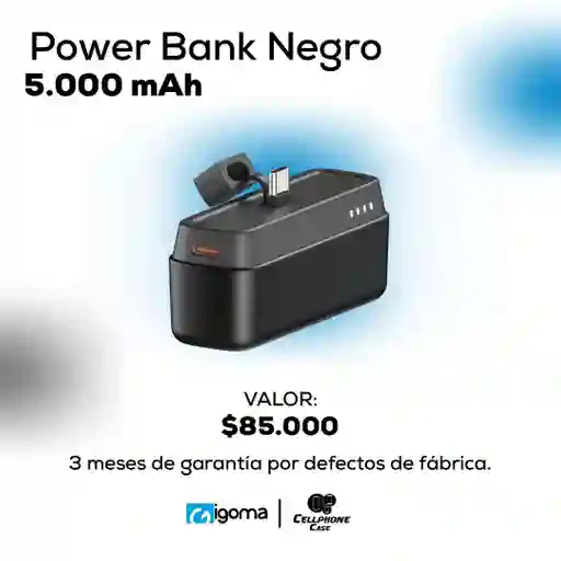 Power Bank 5.000 Mah Negro