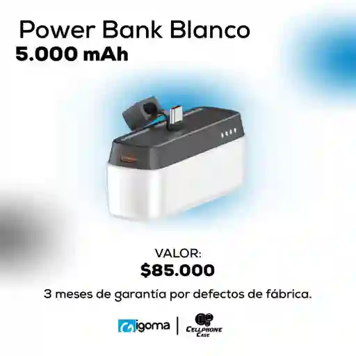 Power Bank 5.000 Mah Blanco
