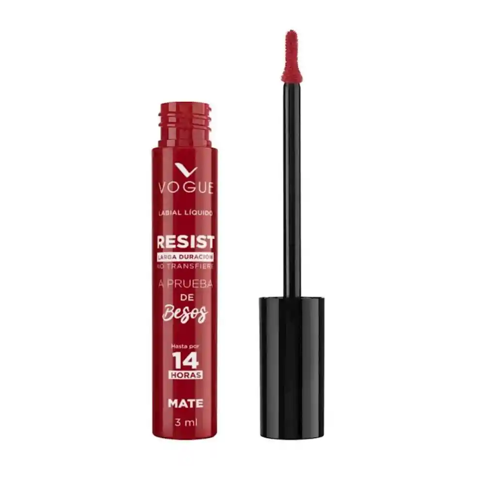 	 Labial Líquido Vogue A Prueba De Besos Decidida 3ml