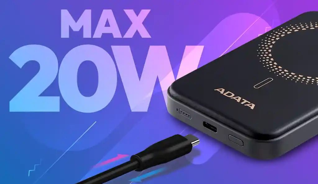 Adata R050, Power Bank 5000mah, Carga Inalámbrica Magnética Color Negro
