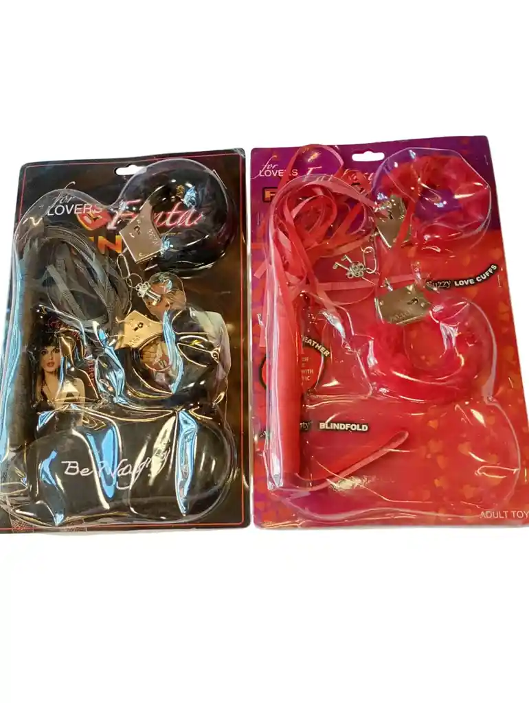 Set Esposas Antifaz Y Látigo Juego Erótico Adultos