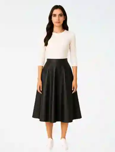 Falda Para Mujer Negro Fluida - The Parachute Negro U