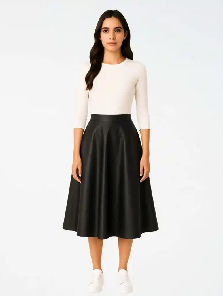 Falda Para Mujer Negro Fluida - The Parachute Negro U