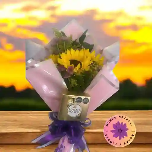 Flores 3 Girasoles + Ferrero X4
