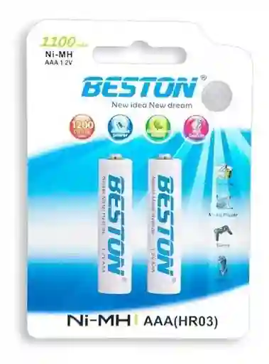 Batería Beston Aaa Recargable Por 2 Unidades 1100 Mah 1.2 V