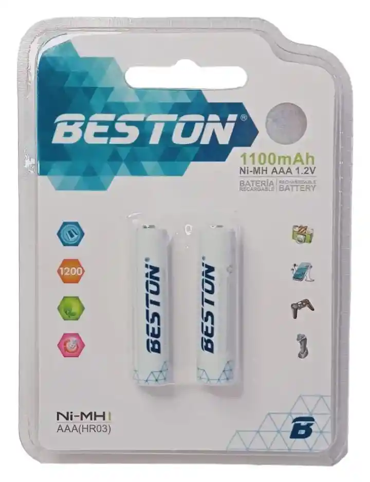 Batería Beston Aaa Recargable Por 2 Unidades 1100 Mah 1.2 V