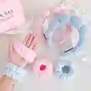 🧼✨ Diadema De Maquillaje Y Skin Care + Muñequeras 🌸 | Balaca Suave Y Esponjosa 💖 Set X3