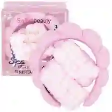 🧼✨ Diadema De Maquillaje Y Skin Care + Muñequeras 🌸 | Balaca Suave Y Esponjosa 💖 Set X3