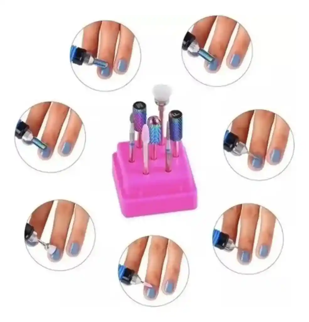 Kit De Brocas Puntas Fresa Acero Tungsteno Drill Pulidor Uña