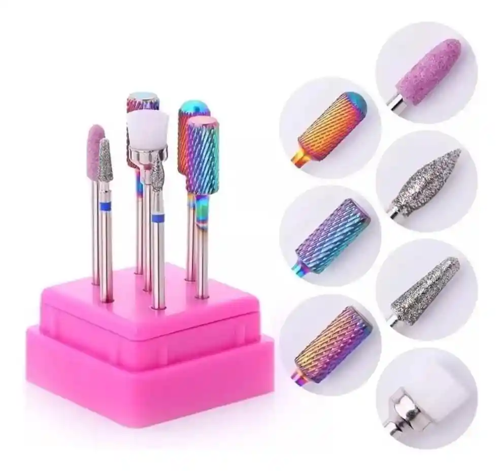 Kit De Brocas Puntas Fresa Acero Tungsteno Drill Pulidor Uña