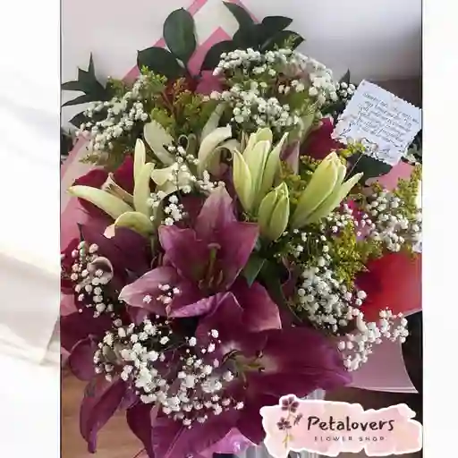 Lirios Fucsias Y Blancos
