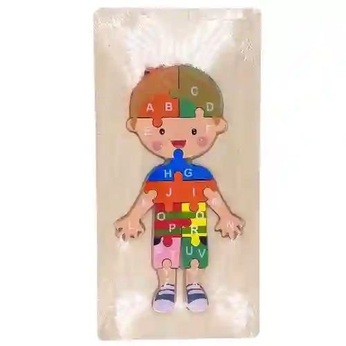 Rompecabezas Didactico - Niño Abecedario, Mediano