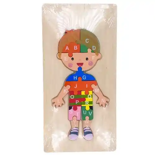 Rompecabezas Didactico - Niño Abecedario, Mediano