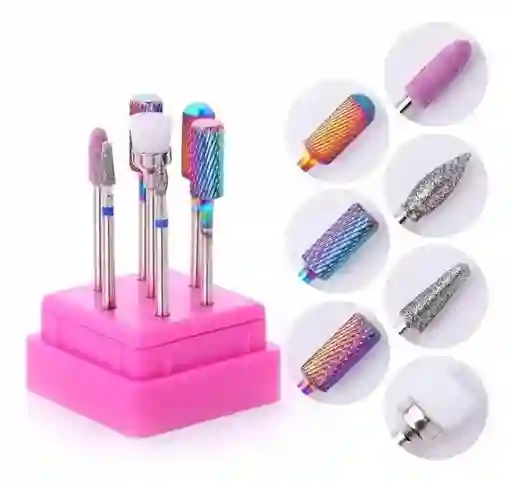 Kit De Brocas Puntas Fresa Acero Tungsteno Drill Pulidor Uñas