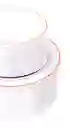 Plato 26 Cms Blanco Borde Oro Rosa
