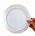 Plato 26 Cms Blanco Borde Oro Rosa