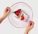 Plato 26 Cms Blanco Borde Oro Rosa