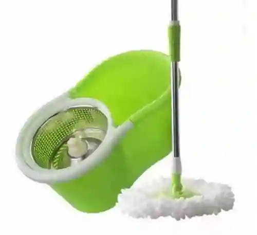 Trapero Escurridor Spin Mop 360 Giratorio Maquina Desinfectante Verde