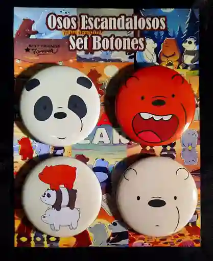 Kit 4 Prendedores Osos Escandalosos